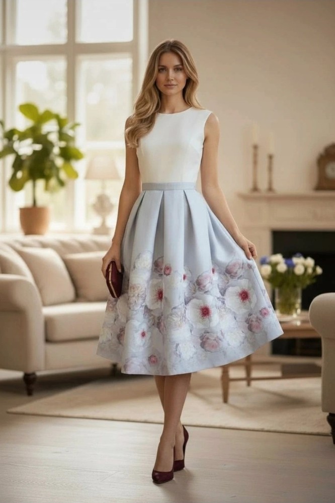 BNWT Ted Baker London Gilith Chelsea Bow Shoulder Dress Size 3 UK 12