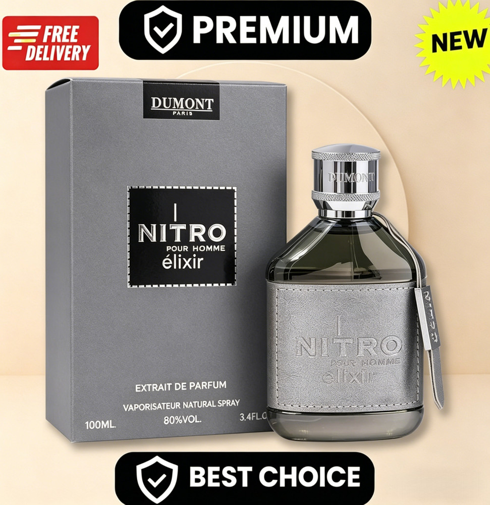 Dumont Nitro Elixir Extrait De Parfum for Men 100ml/3.4oz Spray New Sealed