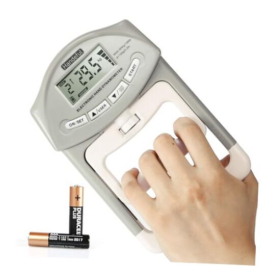 Grip Strength Tester Trainer - Dynamometer Handgrip Measurer Meter, Grey