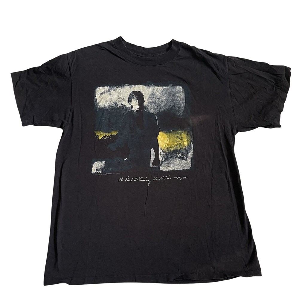 Vtg Paul McCartney Concert T-Shirt from 1989 World Tour Lg Single Stitch Brockum