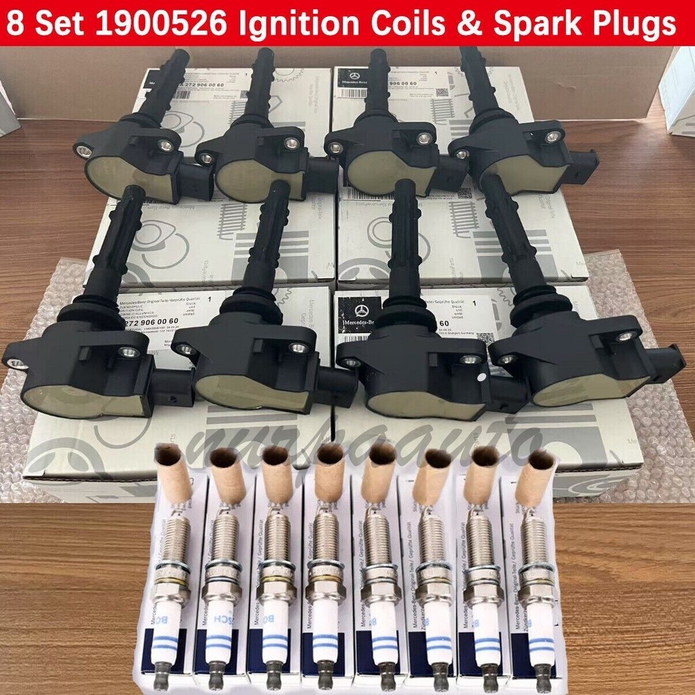 8pc UF535 Ignition Coil & Spark Plug Kit for Mercedes C250 GL450 ML350 19005267