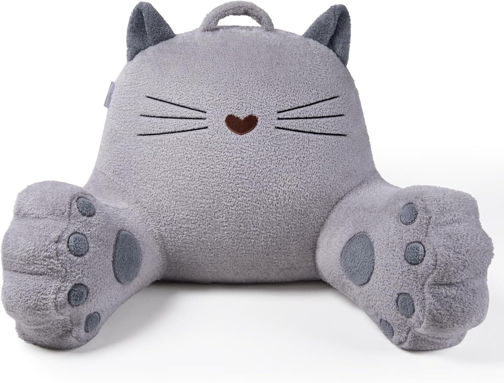 Cozy Blissful Diary Kitty Reading Pillow for Kids Teens & Adults with Back Support