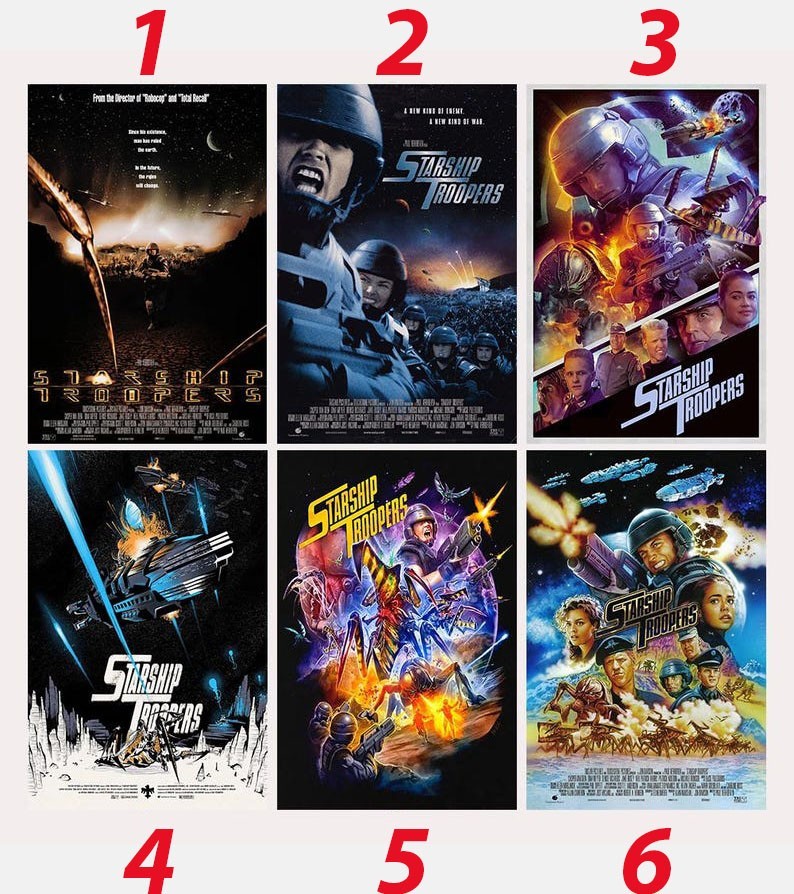 Starship Troopers Sci Fi Movie Poster Vintage Space War Wall Art Print