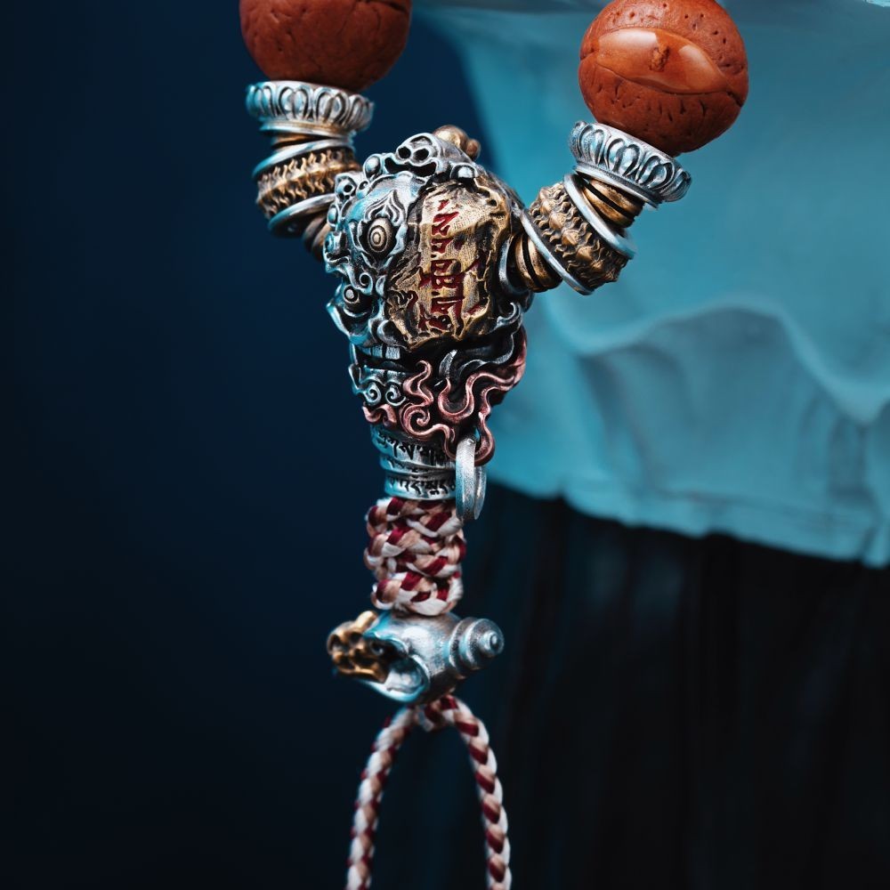Citipati Three-Way Beaded Bracelet, Buddhist 108 Mala Prayer Beads