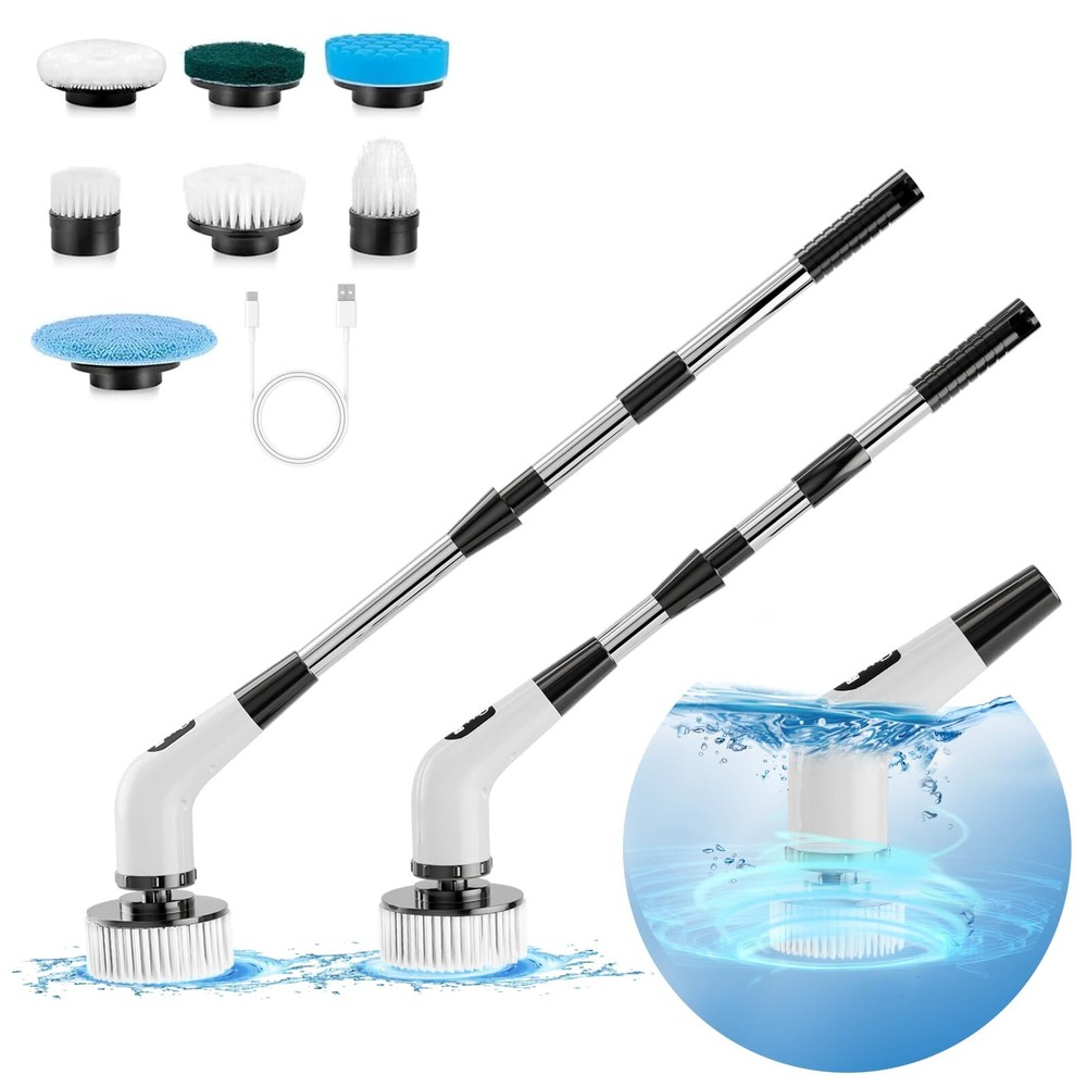 Electric Spin Scrubber, Cordless Shower Scrubber For Bathroom With 54