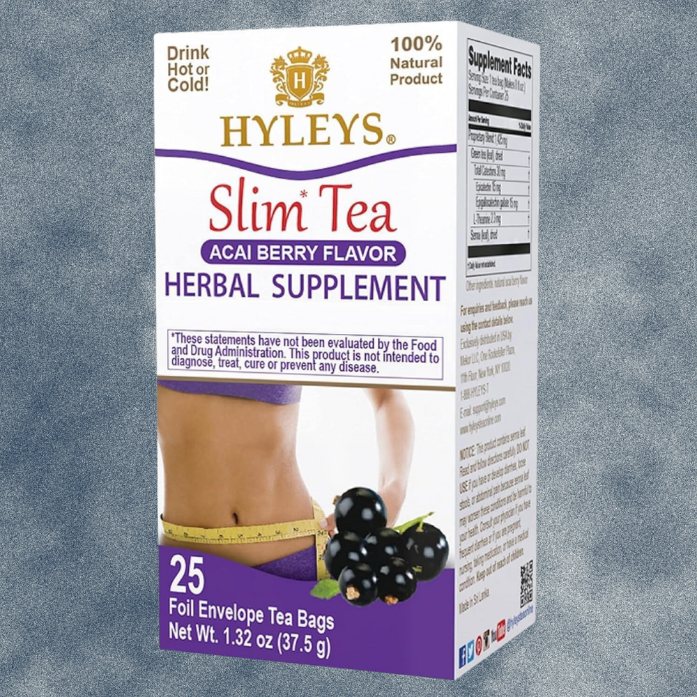 Hyleys Slim Tea Acai Berry Weight Loss Herbal Supplement Cleanse & Detox 25ct-image