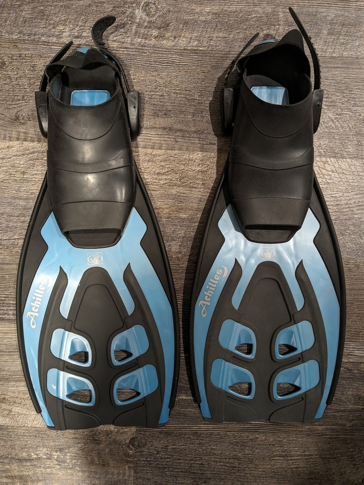 Body Glove Achilles Fin Set Adult Size ML-XL US 8.5-13 Black & Blue-image