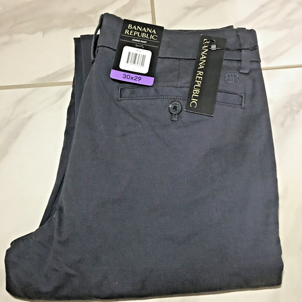 Banana Republic 5 Pocket Chino Pant, Slim Straight Fit, Men's 30x29, Gray, NEW