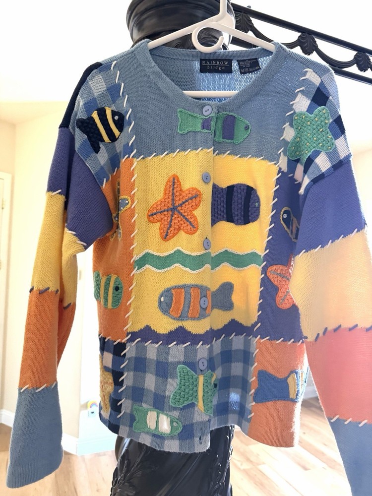 Fish Sweater cardigan Multicolor M