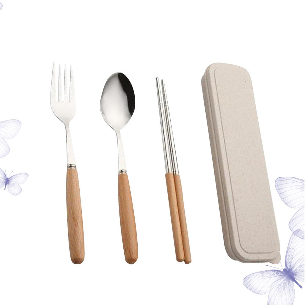 Tableware Chopsticks Spoons Fork Travel Tableware Case Dinner Service Spoon