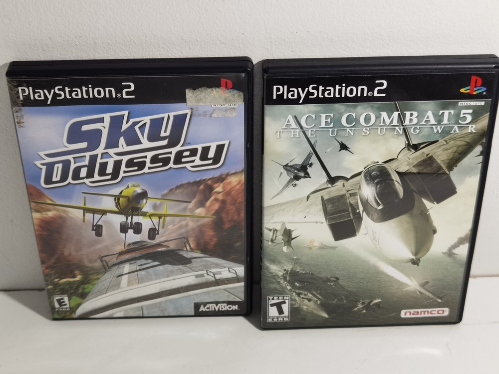 Ace Combat 5: The Unsung War and Sky Odyssey Sony PlayStation 2 Tested and Works-image