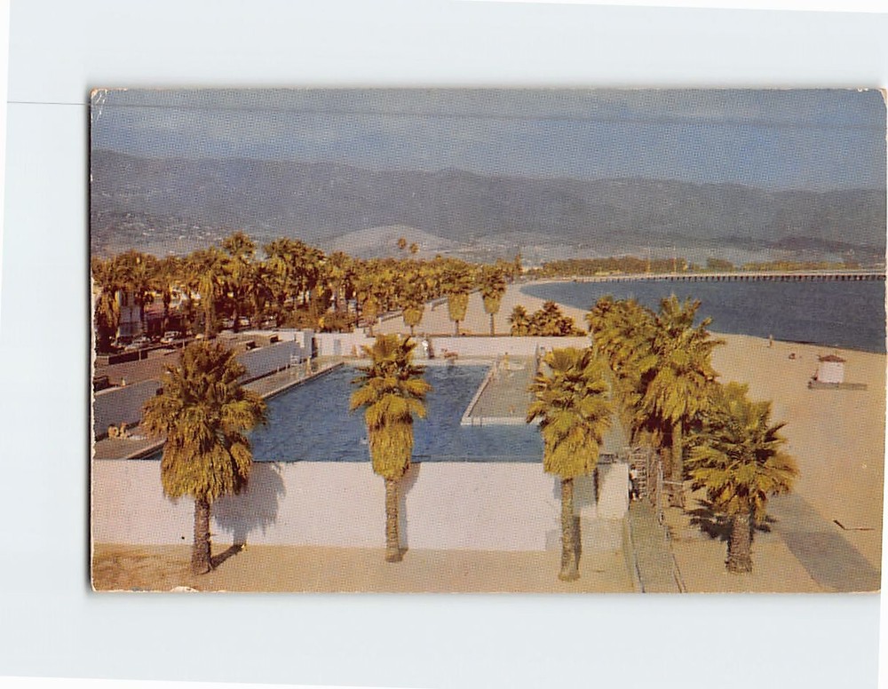 Postcard Municipal Swimming Pool Santa Barbara California USA