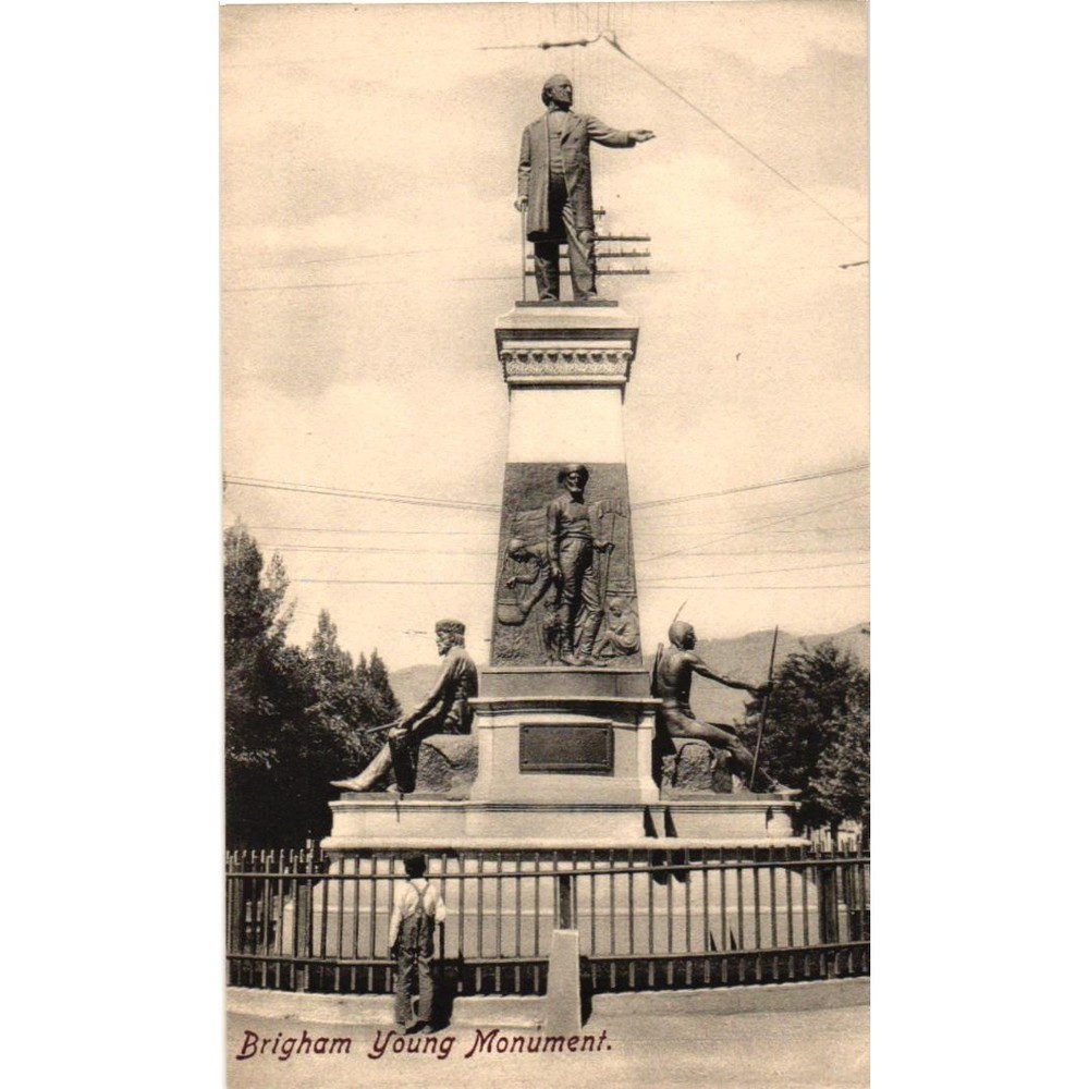 Brigham Young Monument RPPC Salt Lake City Utah Real Photo Postcard