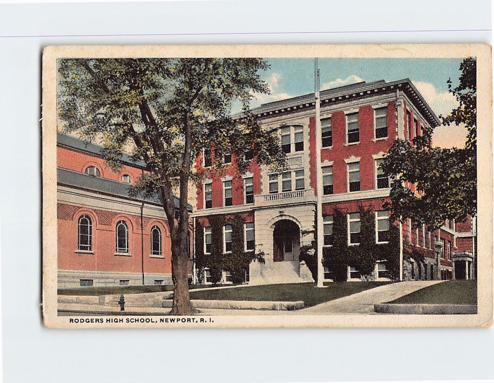 Postcard Rodgers High School Newport Rhode Island USA