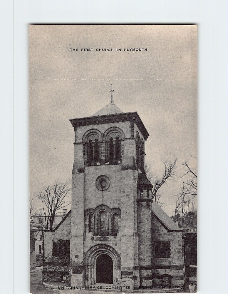 Postcard The First Church in Plymouth Massachusetts USA