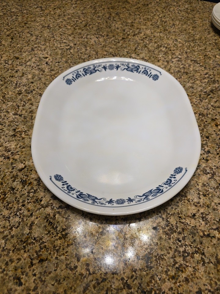 Corelle Old Town Blue Onion Oval Oblong Serving Platter Plate 12 1/4