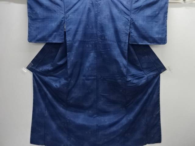 Igeta Kasuri Hand-Woven Pongee Kimono 159cm Modern Excellent Condition