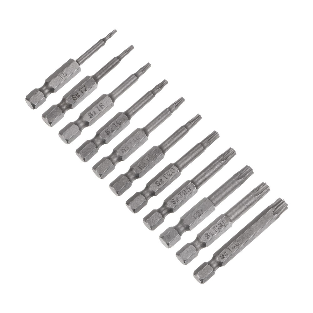 12PCS T5-T40 Torx Security Screwdriver Bit Set S2 Steel Tamper Proof Bit 2