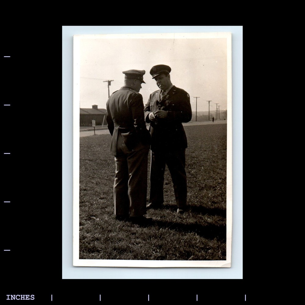 Old Vintage Photo ARMY MEN SOLDIERS STANDING OUTSIDE