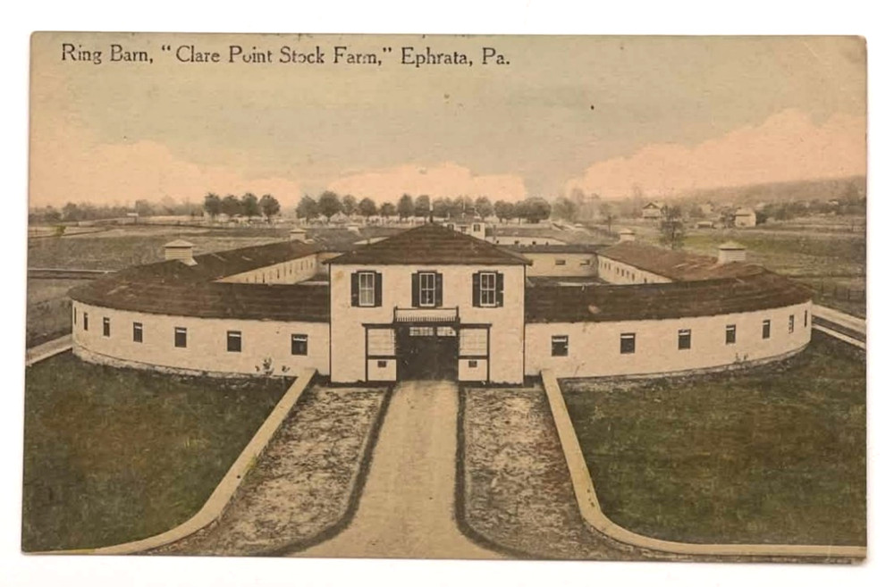 Ephrata PA Ring Barn Clare Point Stock Farm Postcard