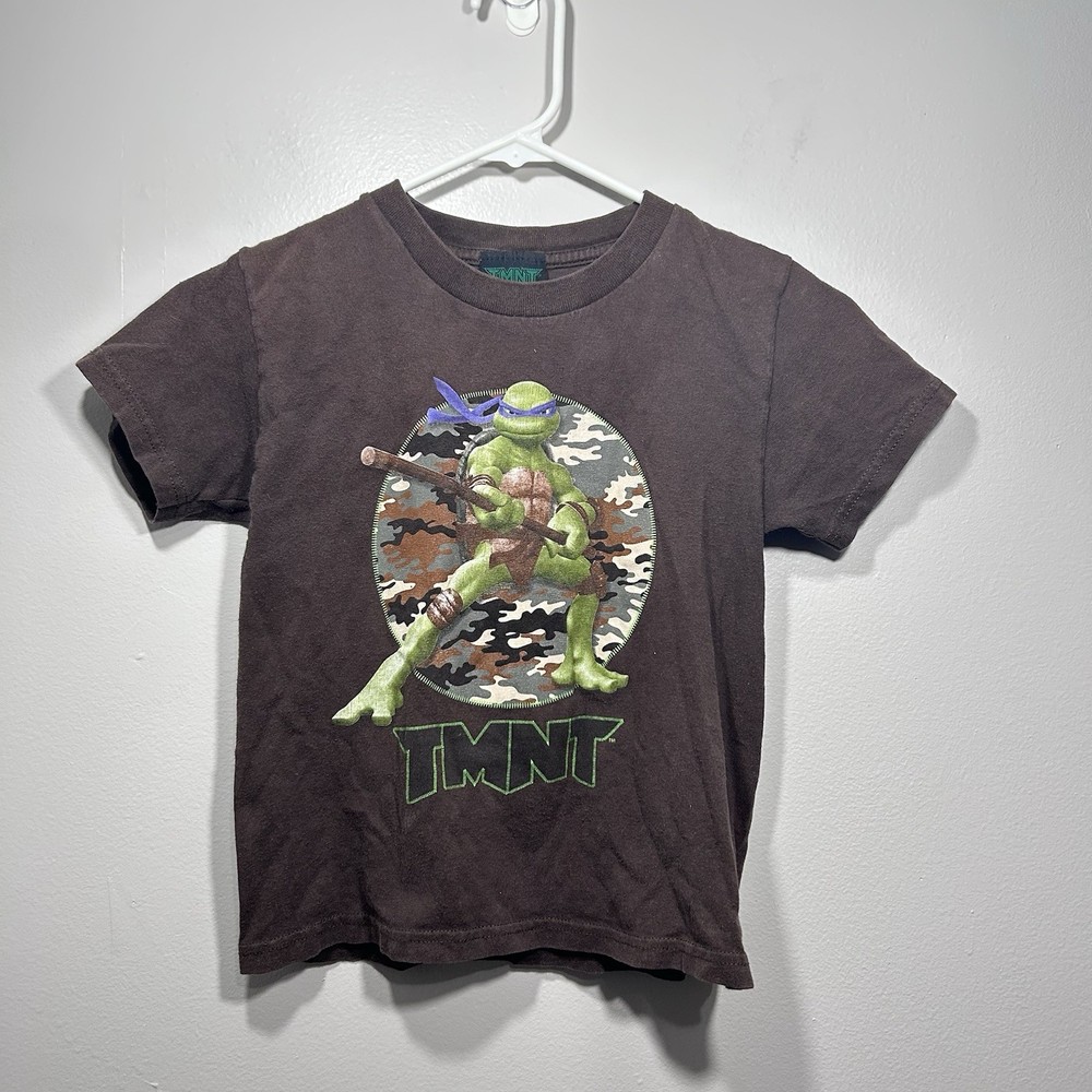 Vtg Y2K 2007 Boys Med. Teenage Mutant Ninja Turtles TMNT T-Shirt Brown Donatello