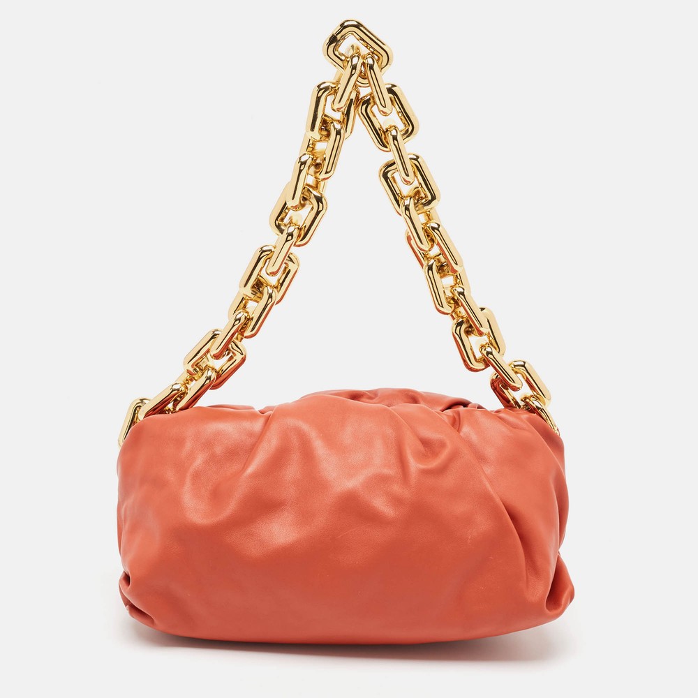 Bottega Veneta Brown Brick The Chain Pouch Leather Crossbody Bag