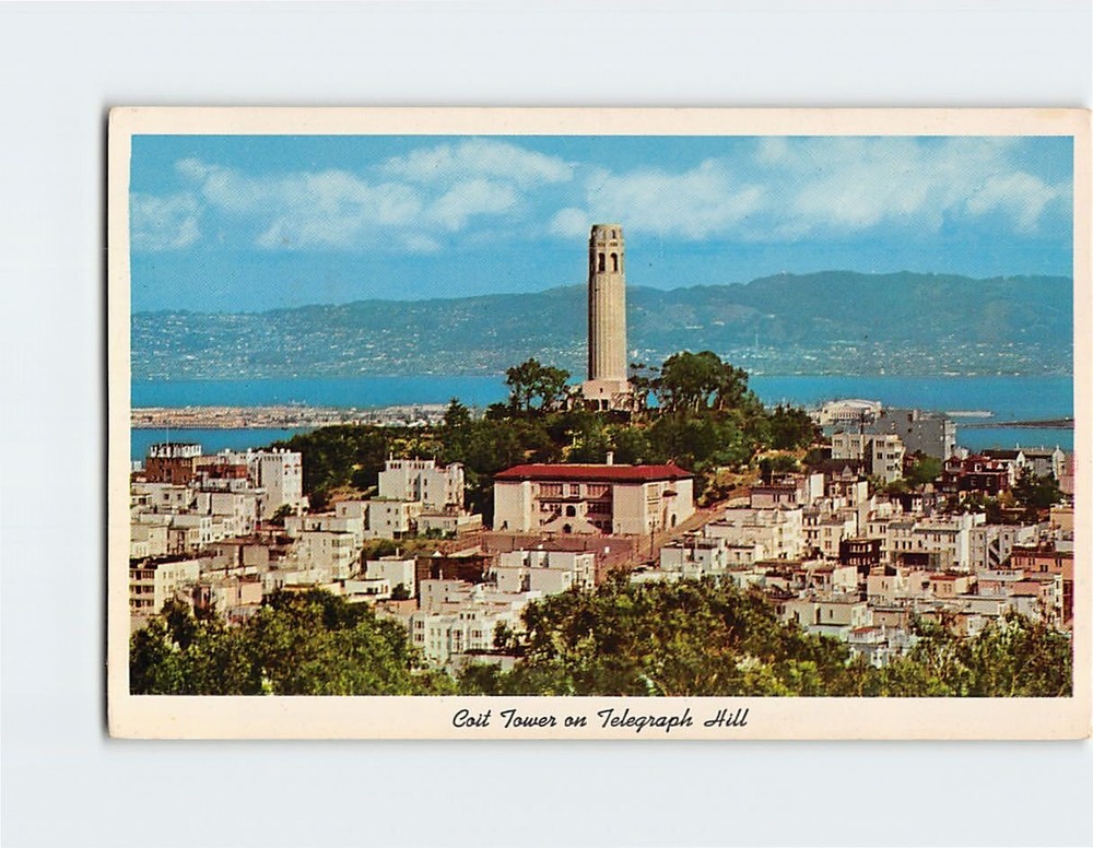 Postcard Coit Tower Telegraph Hill San Francisco California USA