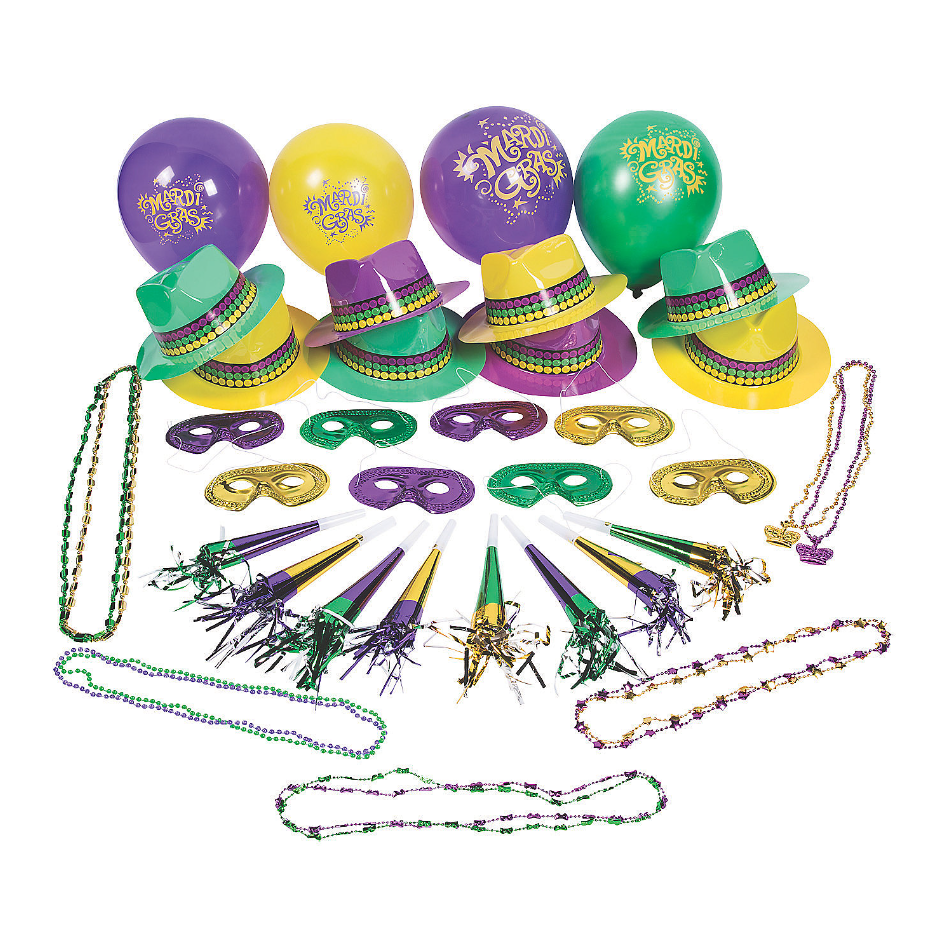 Bulk 250 Pc. Mardi Gras Party Kit For 50