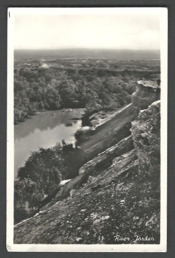 RIVER JORDAN 1958 Postcard from Jerusalem RPPC Real Photo Postcard