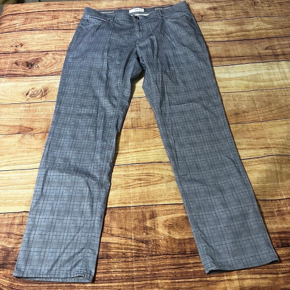 Brax Feel Good Style Cooper Ultralight Pants Mens 36x32 Blue Grey Straight Leg
