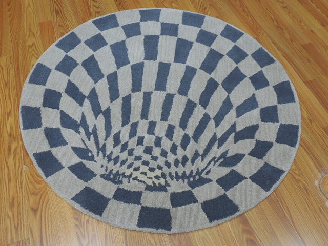 Tibetan Abstract Graffiti Rug Shape Handmade Kids Boho Rug Aesthetic Rug 4x4 Ft-image