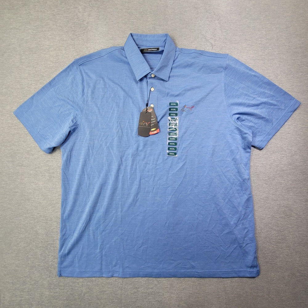 Greg Norman Polo Shirt Mens 3XL Blue Play Dry Performance Golf Logo NWT