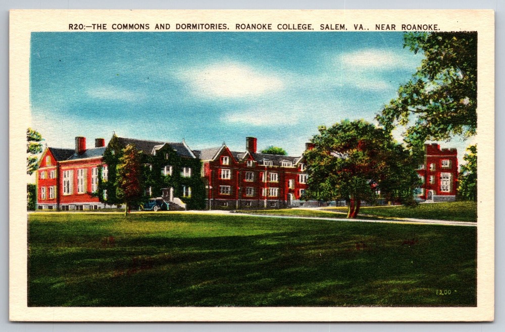 Vintage Postcard VA Salem Roanoke College Commons Dormitories -5718