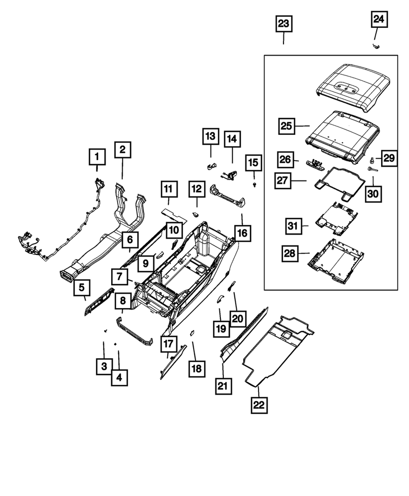 Genuine Mopar Console Armrest 5YJ921X7AH