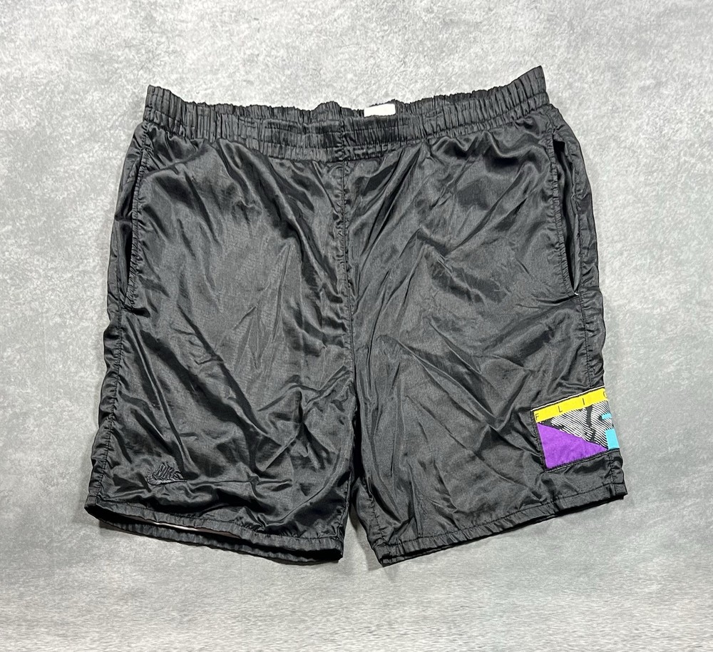 Vintage Nike Flight Shorts Mens Medium 90s Logo Lined Nylon Basketball