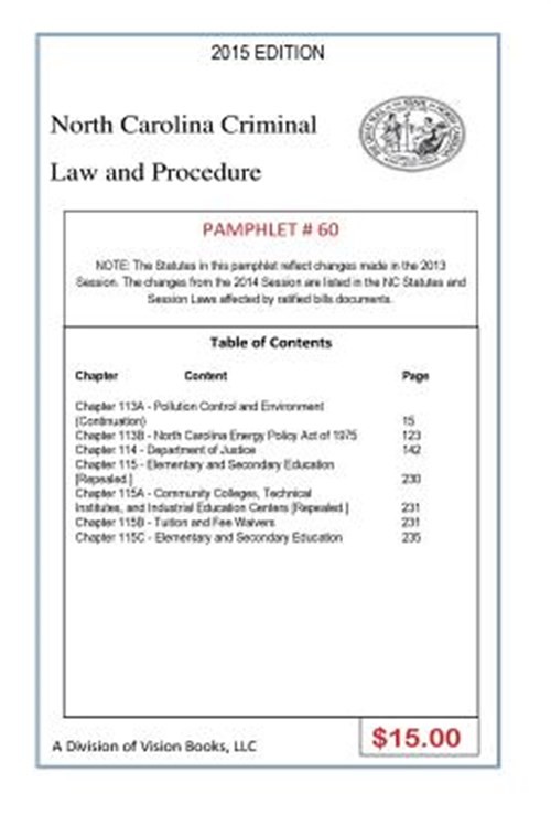 North Carolina Criminal Law and Procedure, Paperback by Rivers, Tony, Sr., Br...