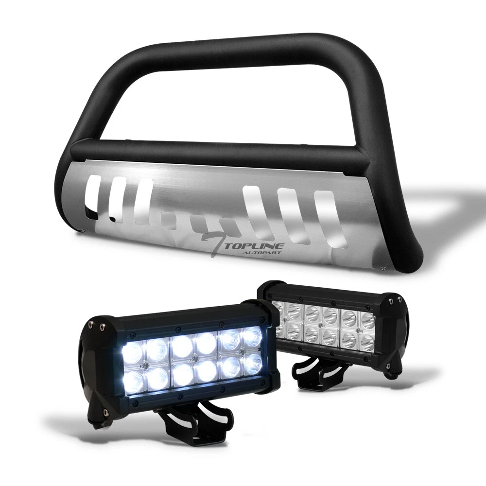Topline for 2004-2020 Ford F150 Matte Blk/ss Bull Guard 36w CREE LED Light Bars