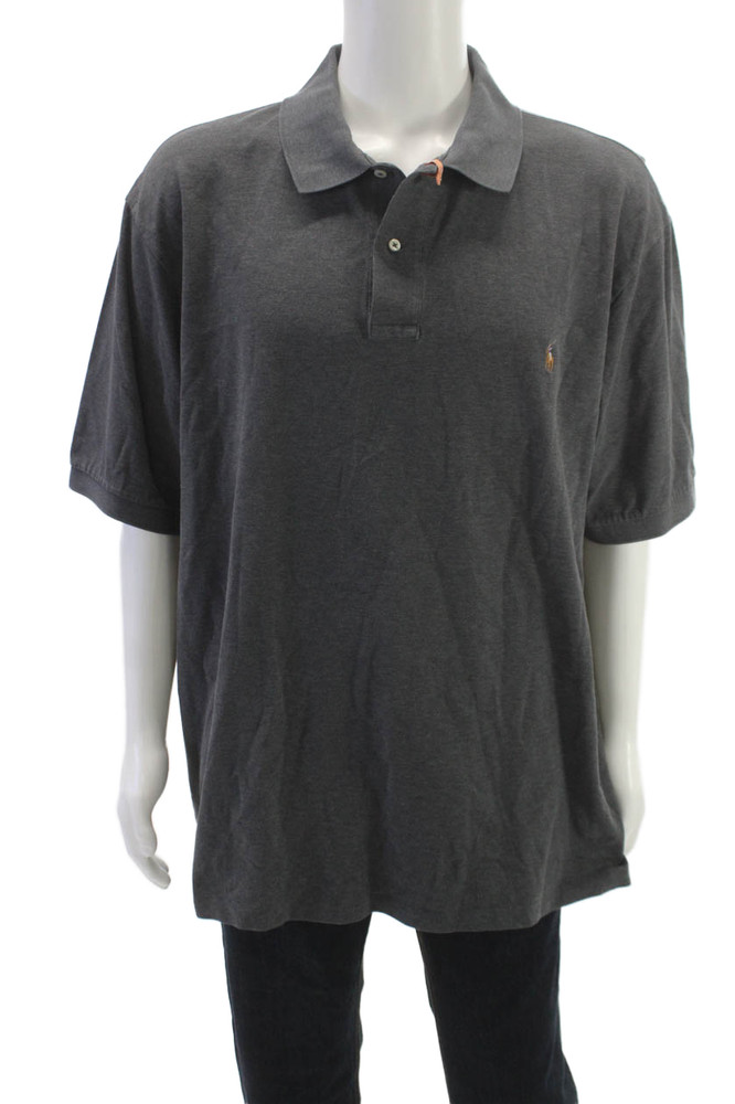 Polo Ralph Lauren Mens Polo Shirt Gray Cotton Collared Short Sleeve Size 2XLFree Shipping in US $100+ Orders | $6.95 Orders Below