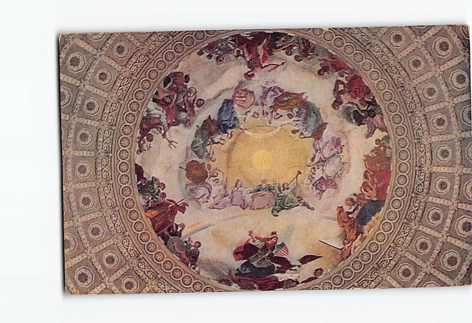 Postcard Apotheosis of Washington US Capitol Rotunda Canopy Fresco Brumidi DC