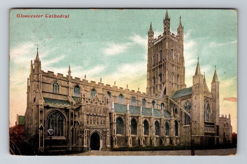 England- Gloucester Cathedral Standard Souvenir Old Post Vintage c1906 Postcard
