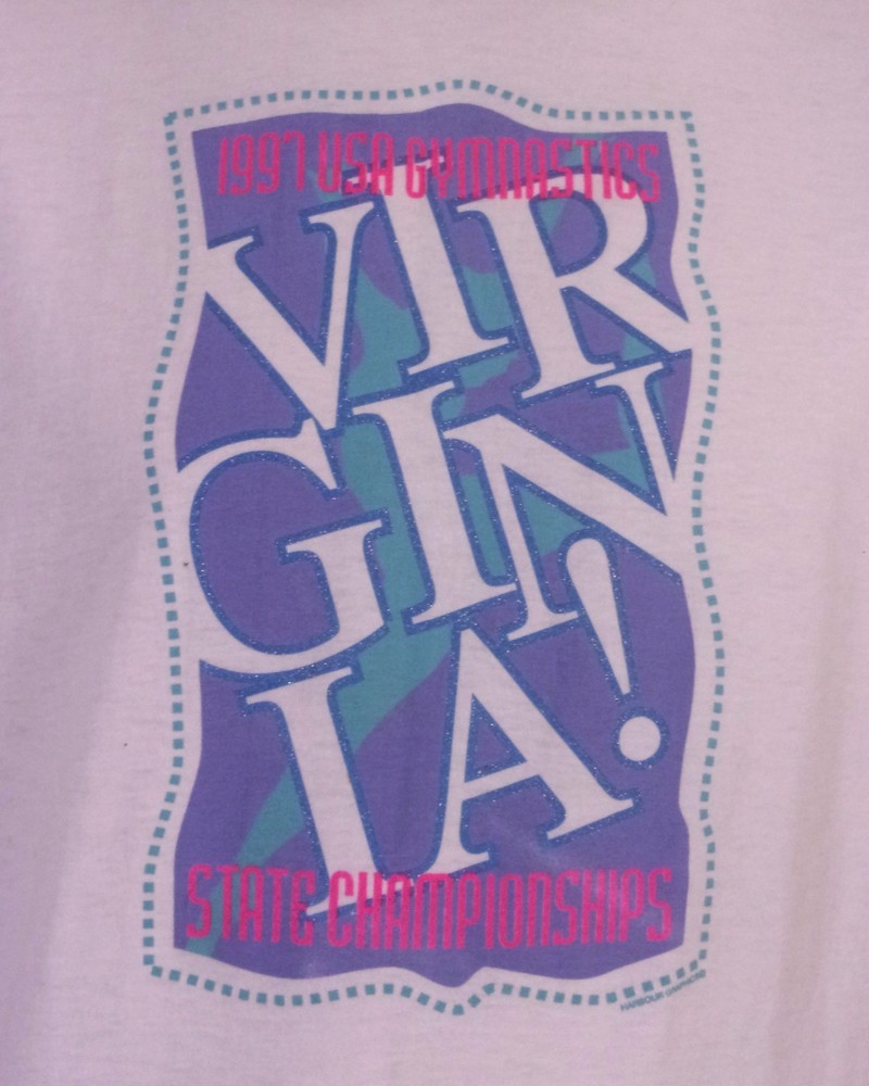 vintage 90s USA Gymnastics 1997 T-Shirt Virginia State Championships SZ L
