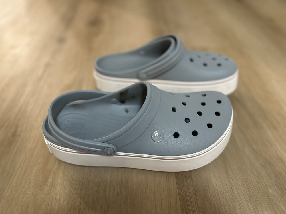 Crocs Unisex Platform Clogs in Gray - Men's 8 Women's 10