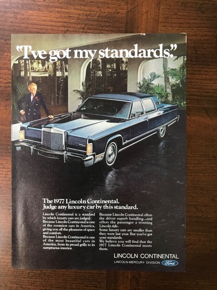 1977 Lincoln Continental ad | POSTER 18 X 24 INCH | Classic car