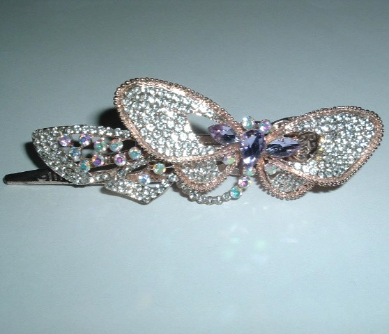 Aurora Borealis Rhinestone Butterfly  Hair  Banana Clip
