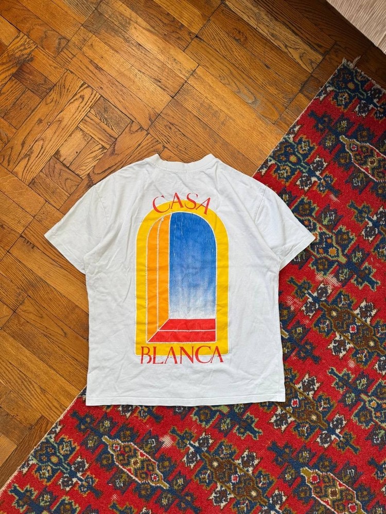 Casablanca Men's Avenida White Cotton T-Shirt Size M