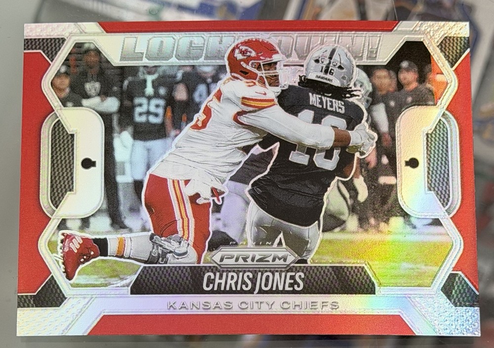 2025 Panini Prizm CHRIS JONES Lockdown! Prizm Silver #6 Kansas City Chiefs