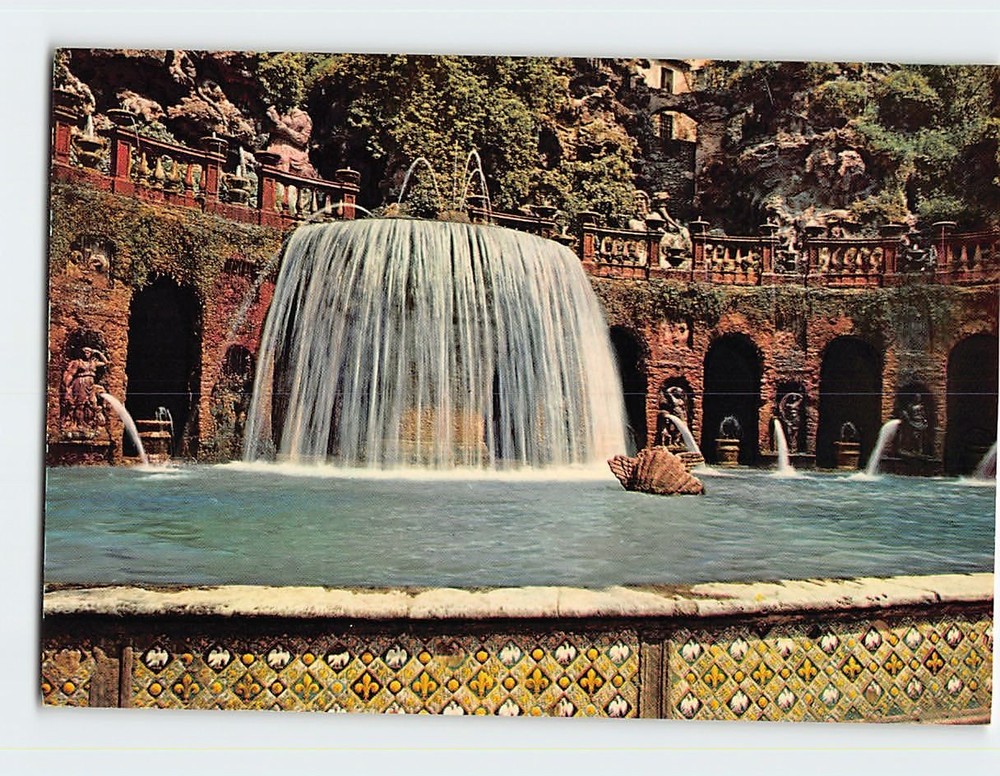 Postcard Ovato Fountain Villa D'Este Tivoli Italy