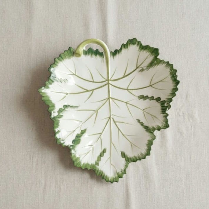 Tiffany & Co. Ceramic Leaf Plate Hand Painted Rare Collectible Used
