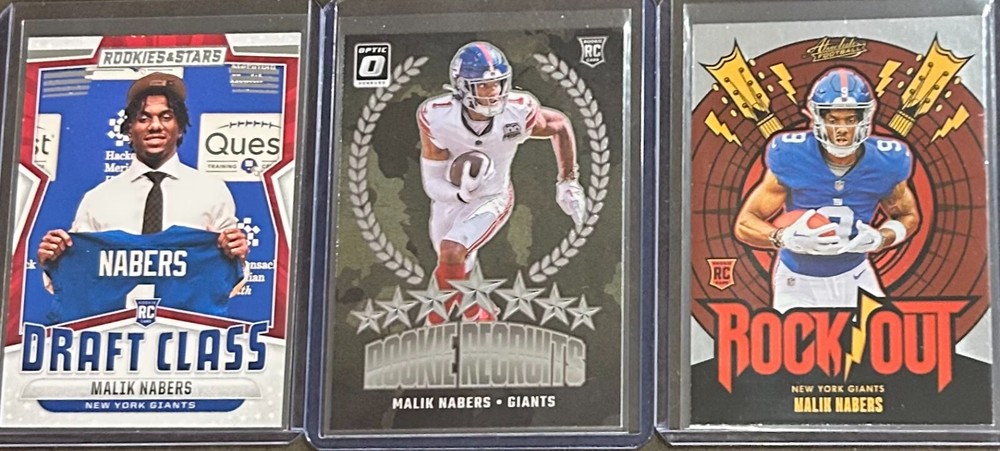 2024 Panini Football Malik Nabers 3 Card Rookie Insert Trading Lot