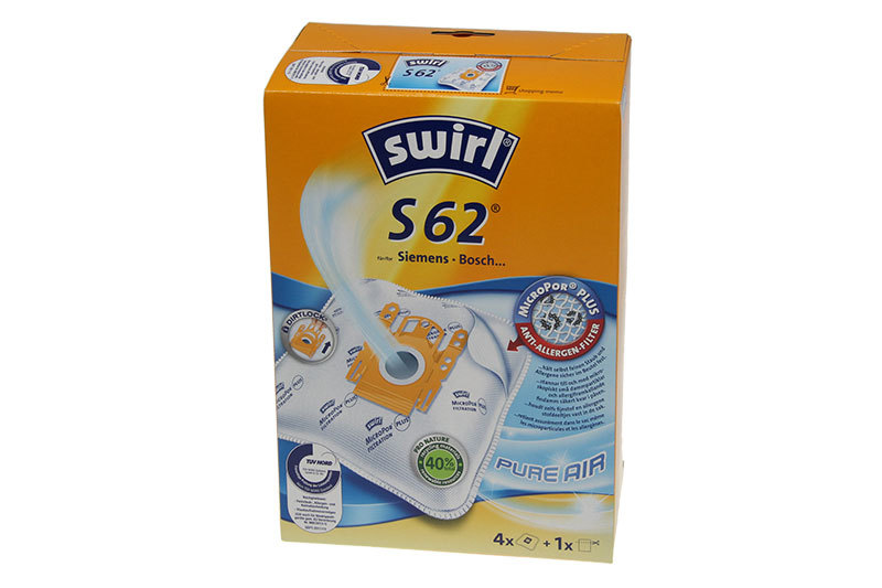 Swirl S62 4 Bags Microfibre Vacuum Cleaner Siemens Bosch Krups Bbs Bsd Vs 935
